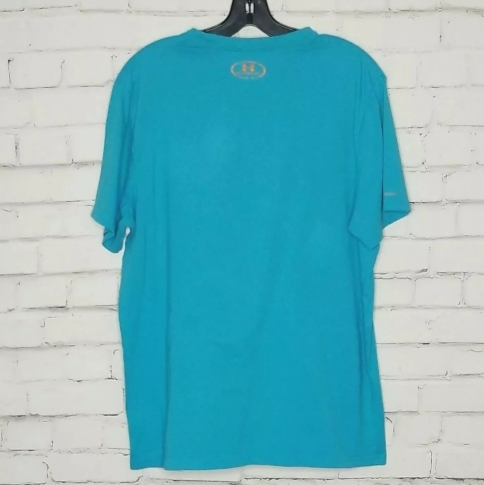 Under Armour Heat Gear Men's Blue with Camo Graphic Logo Tshirt size XL - Picture 3 of 9